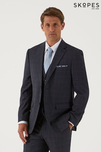 Skopes Grey Baines Charcoal Check Tailored Fit Suit Jacket (Q64073) | £110