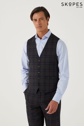 Skopes Alton Check Black Suit Waistcoat (Q64087) | £55