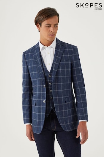 Skopes Blue Jepson Check Tailored Fit Jacket (Q64088) | £129