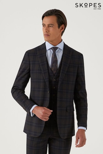 Skopes Alton Check Tailored Fit Black Suit Jacket (Q64089) | £110