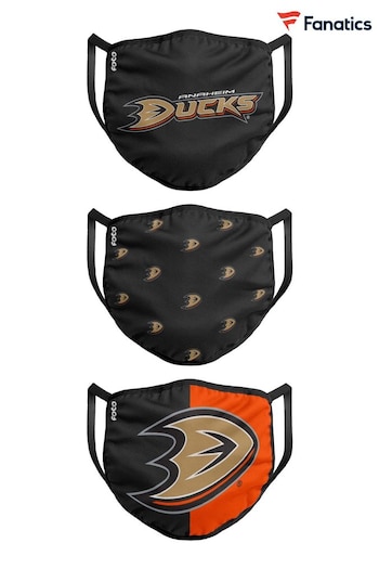 Fanatics Anaheim Ducks Black Face Coverings 3 Pack (Q64111) | £25