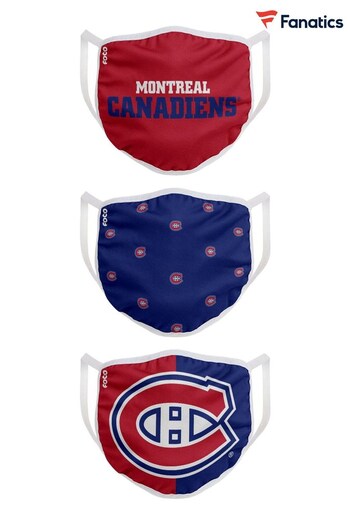 Fanatics Red Montreal Canadiens Face Coverings 3 Pack (Q64126) | £25