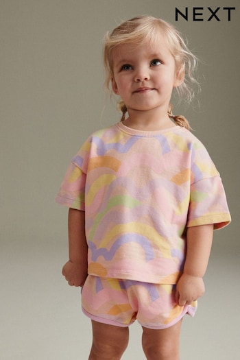 Orange Rainbow Short Sleeve T-Shirt and relax Shorts Set (3mths-7yrs) (Q64157) | £11 - £15