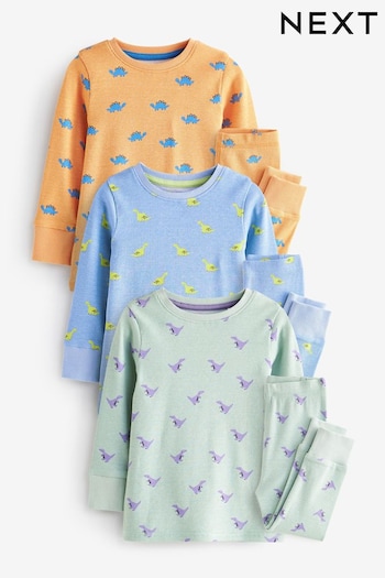 Bright Dinosaurs Long Sleeve 3 Pack Pyjamas Set (9mths-8yrs) (Q64297) | £23 - £29
