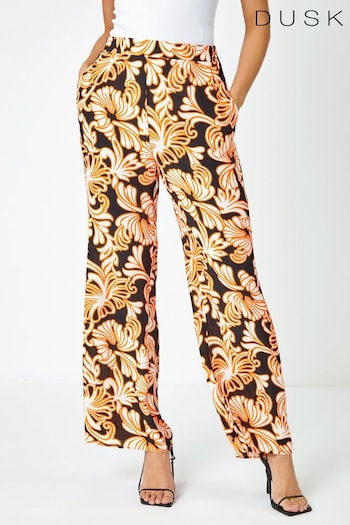 Dusk Black Floral Wide Leg Trousers (Q64365) | £42