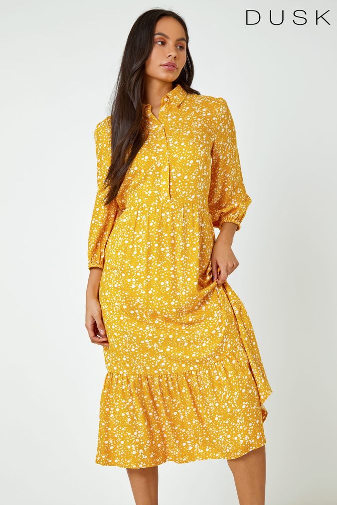 Yellow dress black sales spots