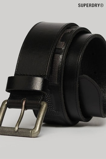 Superdry Black Chrome Vintage Branded Belt (Q64580) | £30