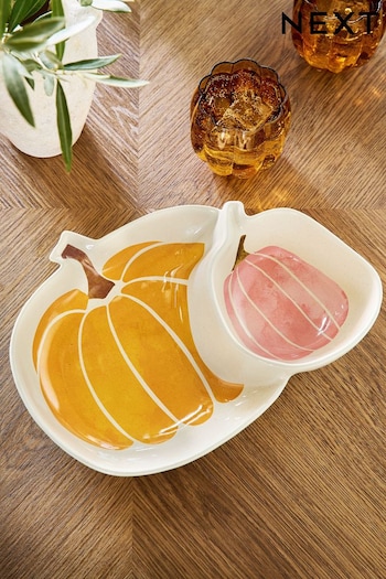 Orange Pumpkin Chip and Dip Bowl (Q64678) | £18