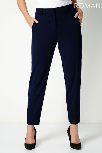Roman Blue Petite Smart Tapered Trousers (Q64887) | £28