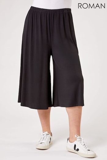 Roman Black Curve Plain Culotte Trousers (Q64936) | £22