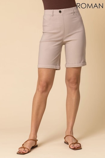 Roman Natural Turned Hem Stretch Shorts (Q64970) | £22