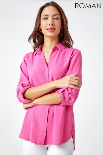 Roman Pink Relaxed Longline Shirt (Q65009) | £32