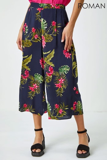 Roman Navy Tropical Cropped Trousers (Q65010) | £28