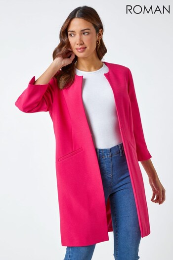 Roman Pink Smart Longline Textured Jacket (Q65036) | £58