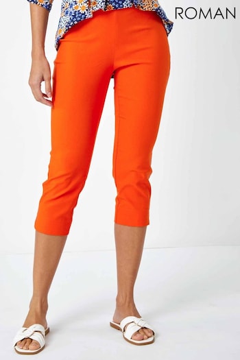 Roman Orange Cropped Stretch Trousers Update (Q65073) | £26