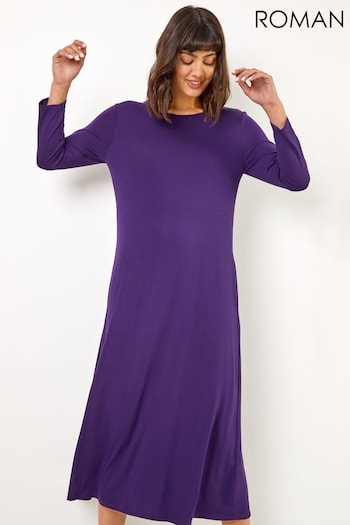Roman Purple Pocket Jersey Maxi Dress (Q65110) | £36