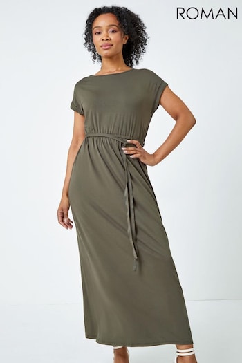 Roman Green Stretch Jersey Boho Maxi Dress (Q65221) | £38
