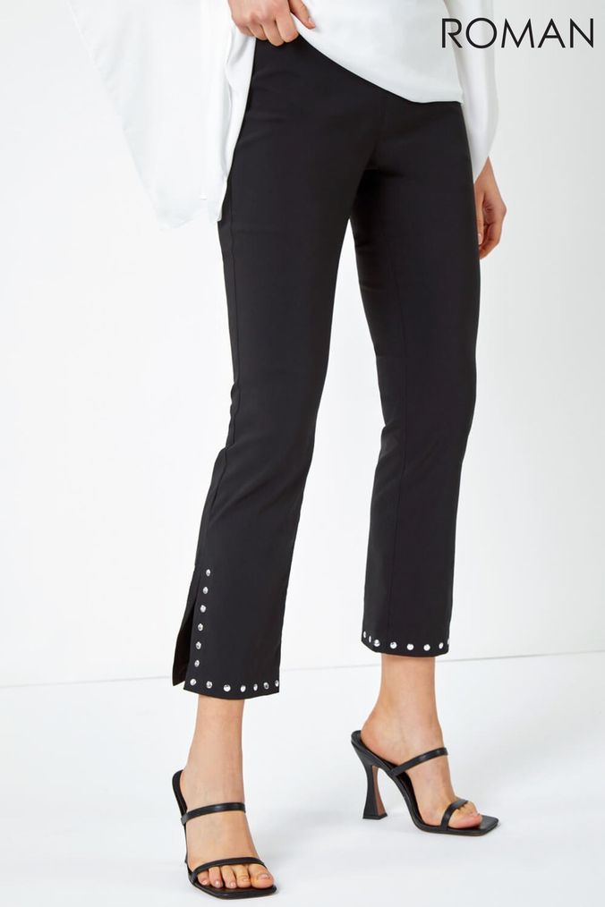Buy Women s Black Skinny Cropped Trousers Online Next UK