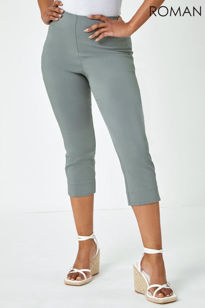 Grey capri trousers on sale