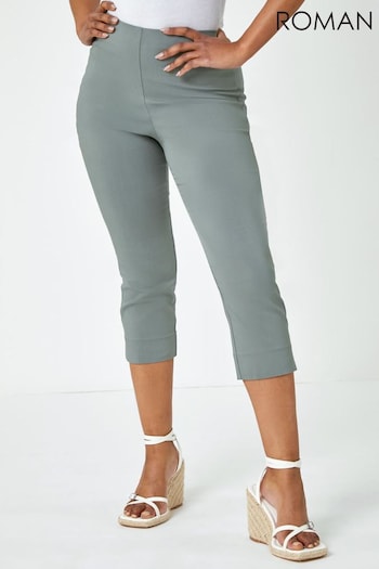 Roman Green Curve Cropped Stretch Trousers (Q65265) | £26