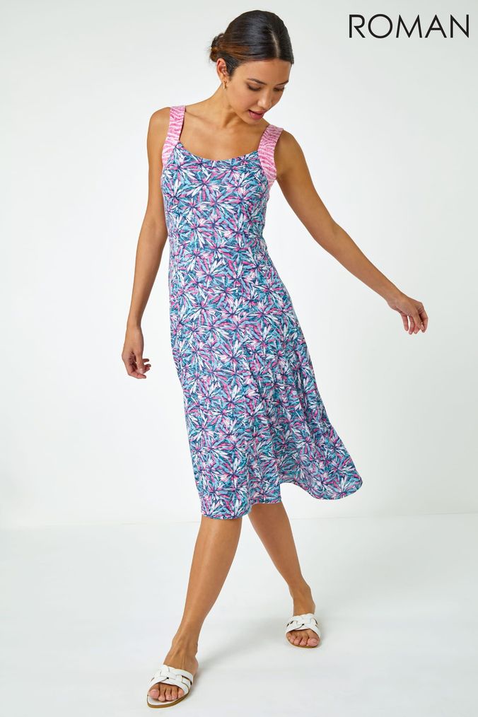 Buy Women s Knee Length Summer Dress Floral Dresses Online Next UK