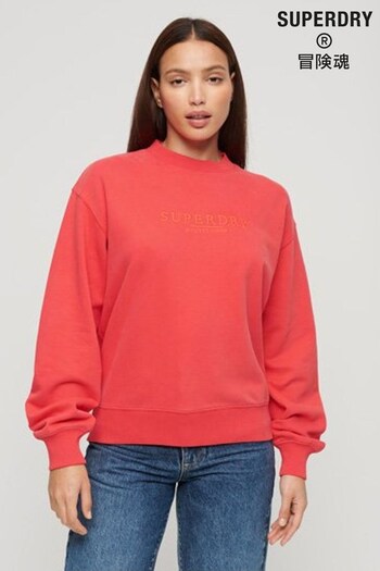 Superdry Pink Embroidered Loose Crew Sweatshirt (Q65302) | £50