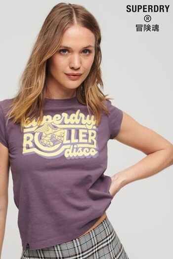 Superdry Purple Roller Disco T-Shirt (Q65312) | £30