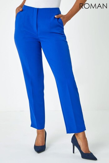 Roman Blue Petite Ankle Length Smart Trousers (Q65313) | £28