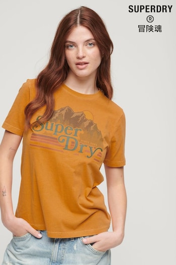 Superdry Yellow Outdoor Stripe Graphic T-Shirt (Q65317) | £27