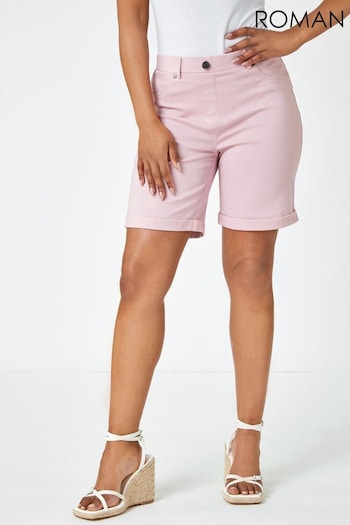 Roman Pink Petite Turned Hem Stretch Shorts (Q65465) | £25