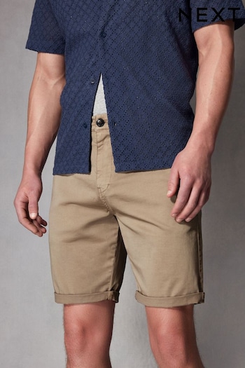 Stone Slim Fit Premium Laundered Stretch Chino Shorts (Q65467) | £24