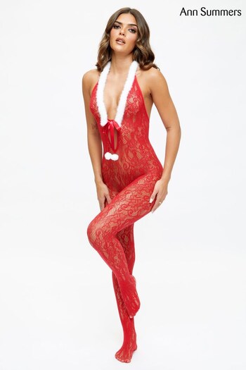 Ann Summers Red Christmas Winter Wonderland Lace Bodystocking (Q65622) | £20