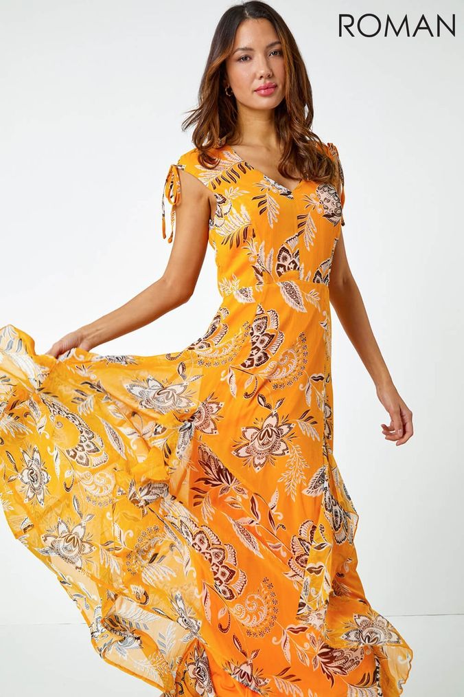 Yellow wedding clearance guest dresses uk