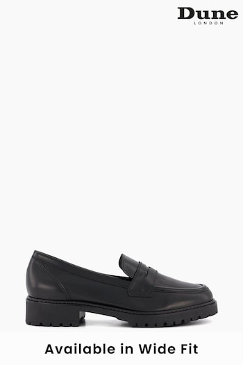 Dune London Black Gild Cleated Penny Loafers (Q65639) | £85