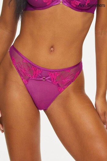 Ann Summers Purple Worshipped Embroidered Brazilian Knickers (Q65641) | £11