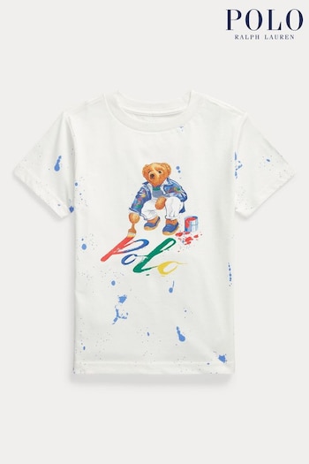 Polo Rugby Ralph Lauren Polo Rugby Bear Cotton Jersey White T-Shirt (Q65884) | £59 - £65