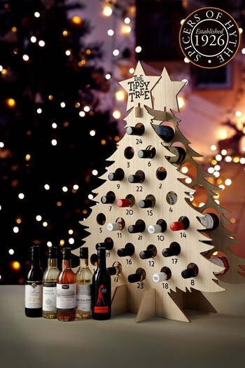 Spicers of Hythe Tall Tipsy Tree Advent Calendar With Wine (Q65898) | £110