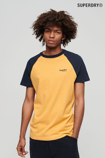 Superdry Yellow Essential Logo Baseball T-Shirt (Q65967) | £23