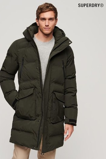 Superdry Green Hooded Longline Padded Jacket (Q66007) | £150