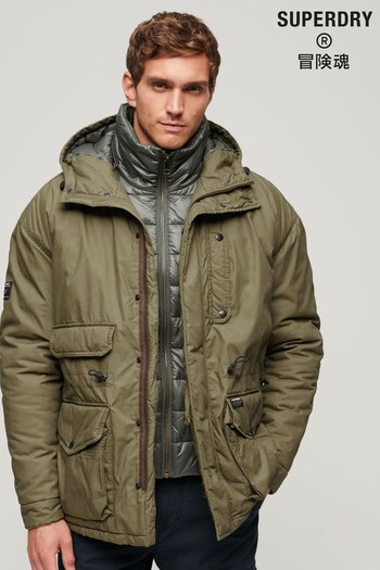 Superdry Green Hooded Cotton Lined Deck Jacket (Q66014) | £175