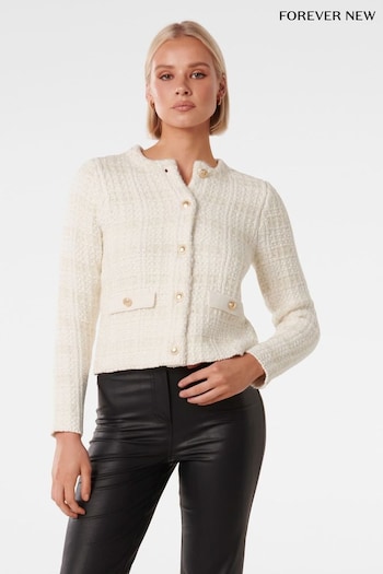 Forever New Cream Amy Textured Knit Cardigan (Q66027) | £90