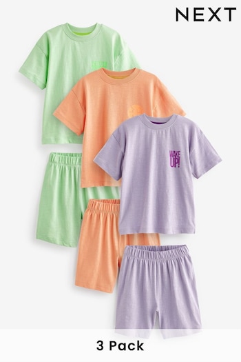 Bright slogan Short Pyjamas 3 Pack (9mths-12yrs) (Q66058) | £21 - £30