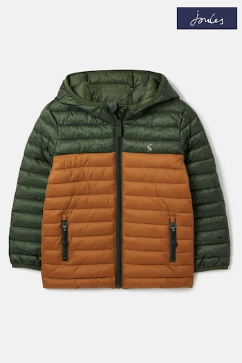 Joules Green Showerproof Padded Packable Coat (Q66107) | £27 - £30