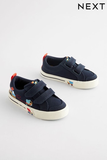 Navy Transport Standard Fit (F) Two Strap Touch Fastening Shoes 3Q61047 (Q66220) | £16 - £20