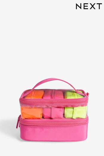 Hot Pink 4 in 1 Travel Make Up Bag (Q66222) | £18