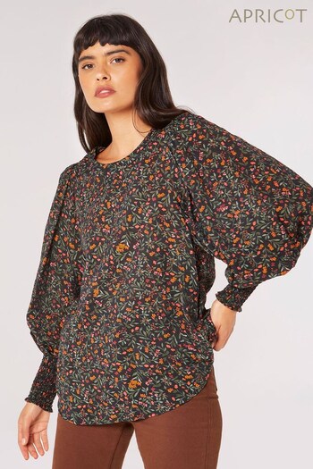 Apricot Black Fizzy Ditsy Oversized Sleeve Top (Q66328) | £30