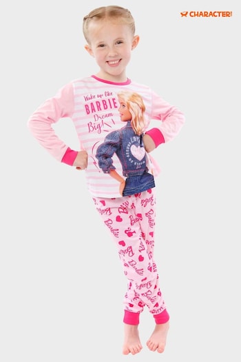 Character Pink Barbie AOP Long Sleeve Pyjama Set (Q66374) | £19