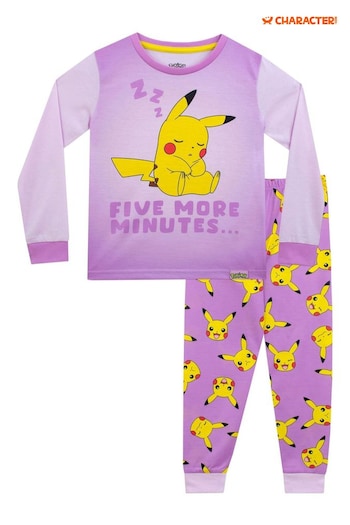 Character Purple Girls Pokemon Pyjamas Pikachu Print (Q66436) | £19