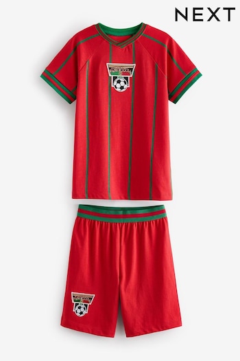 Red/Green Portugal Single Short Pyjamas (4-14yrs) (Q66455) | £11 - £16