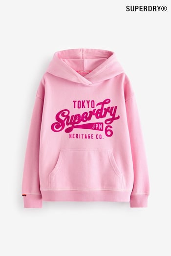 Superdry Pink Older River Logo Hoodie (Q66457) | £30 - £32